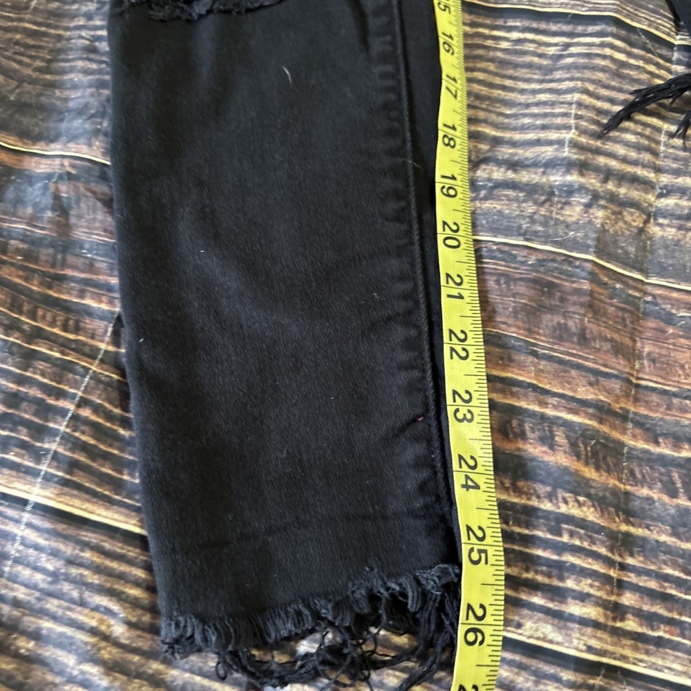 Levis Jeans Womens 25 Black Denim Wedgie Skinny High Rise Button Fly Distressed - Picture 10 of 13
